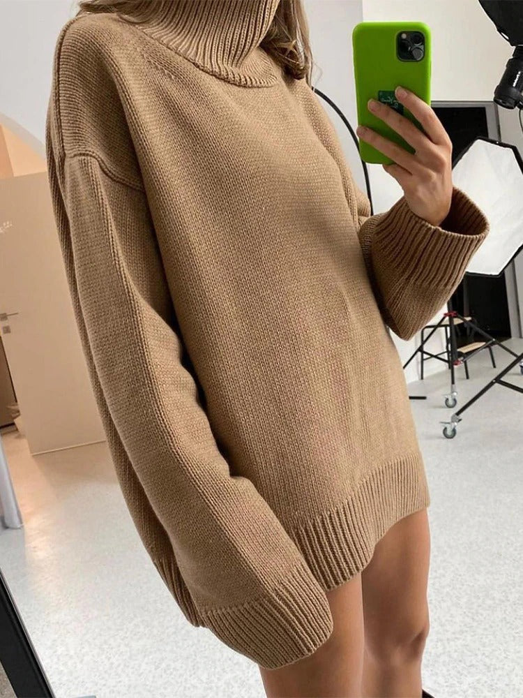 Sevi - Oversized strikket rullekravetrøje