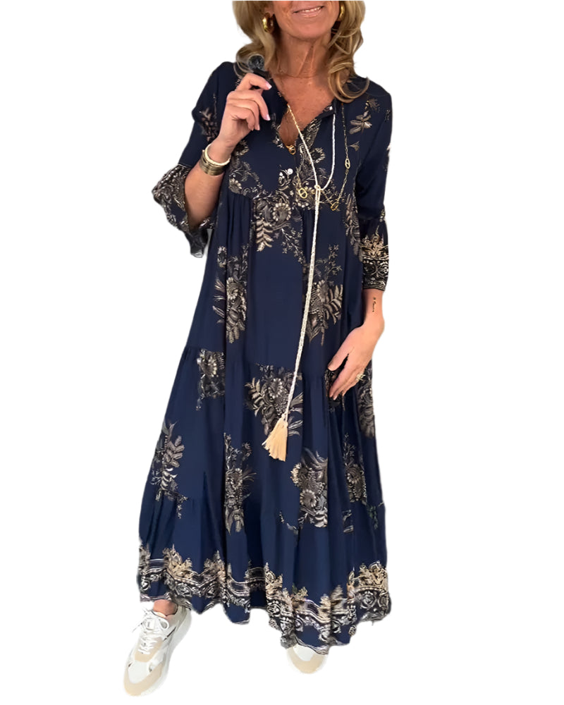 Elara – Boheme-Inspireret Maxi Kjole