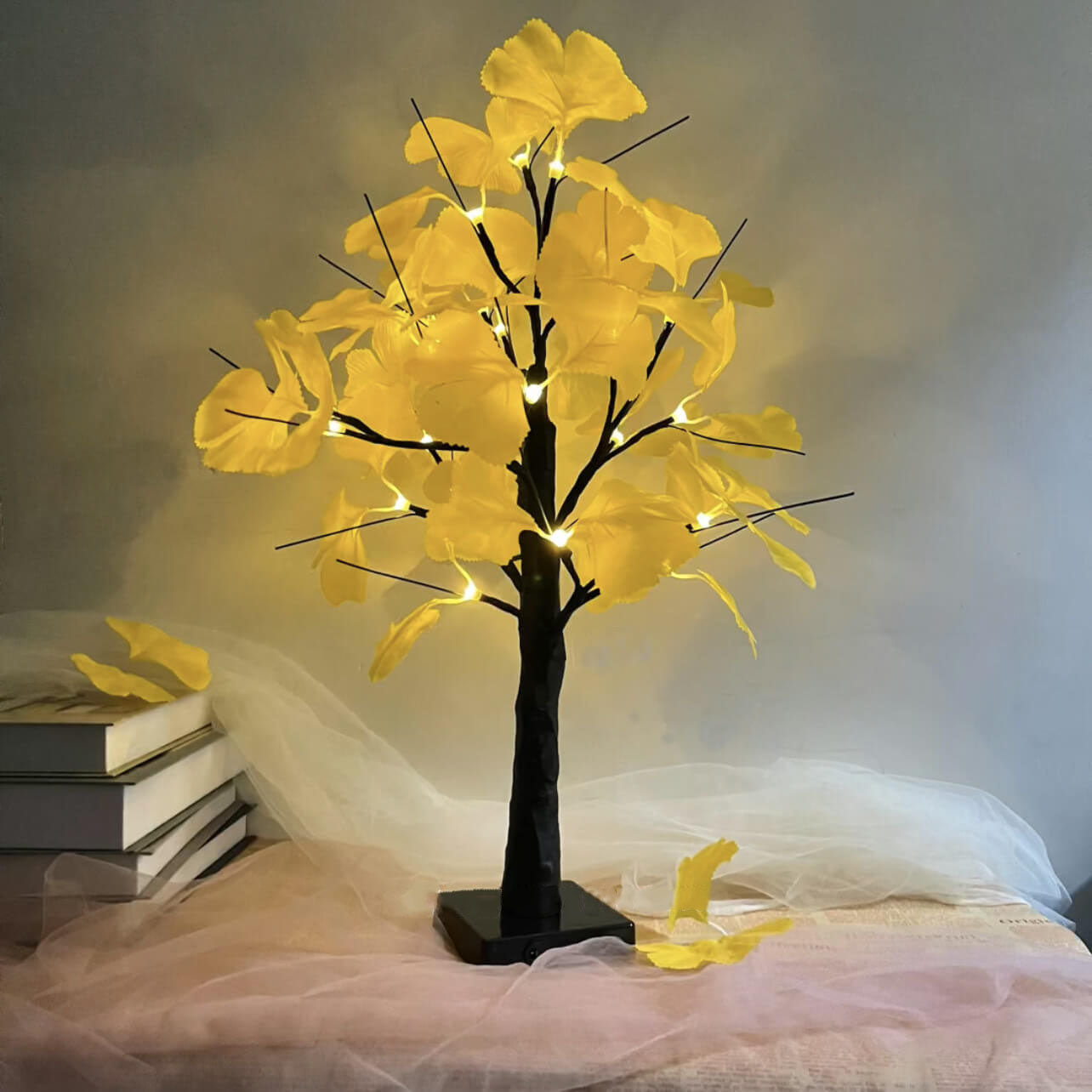 Batteridrevet LED-oplyst træ