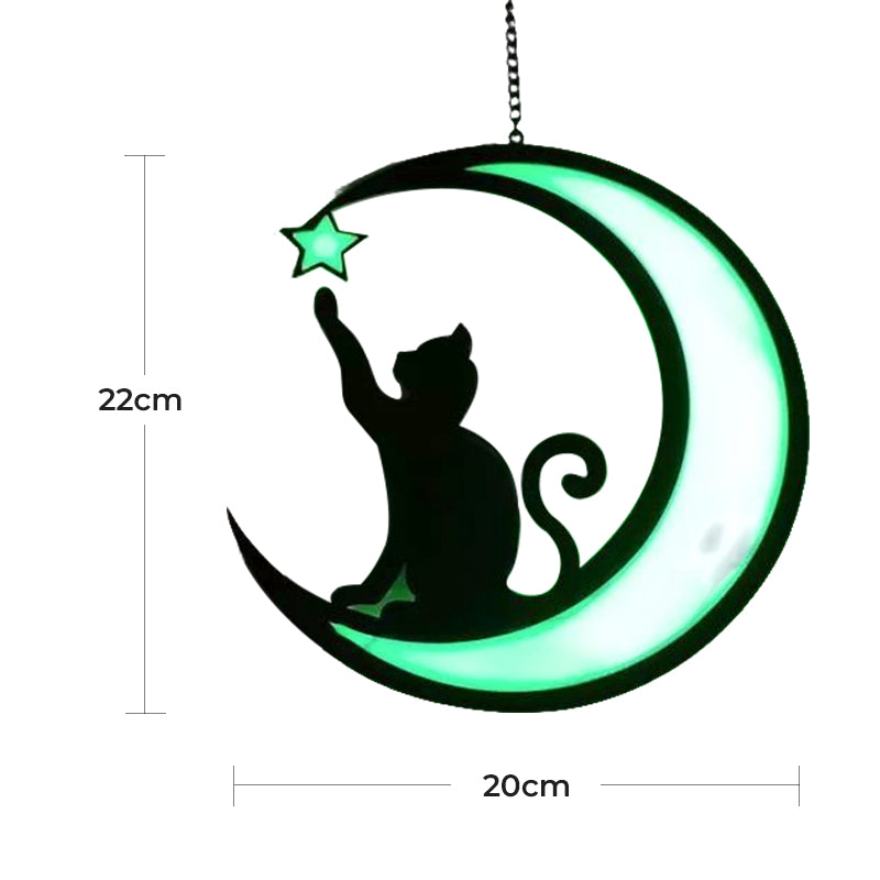 MysticPaws Kat & Halvmåne Lampe – Magisk Stemningslys til Hyggelig Indretning
