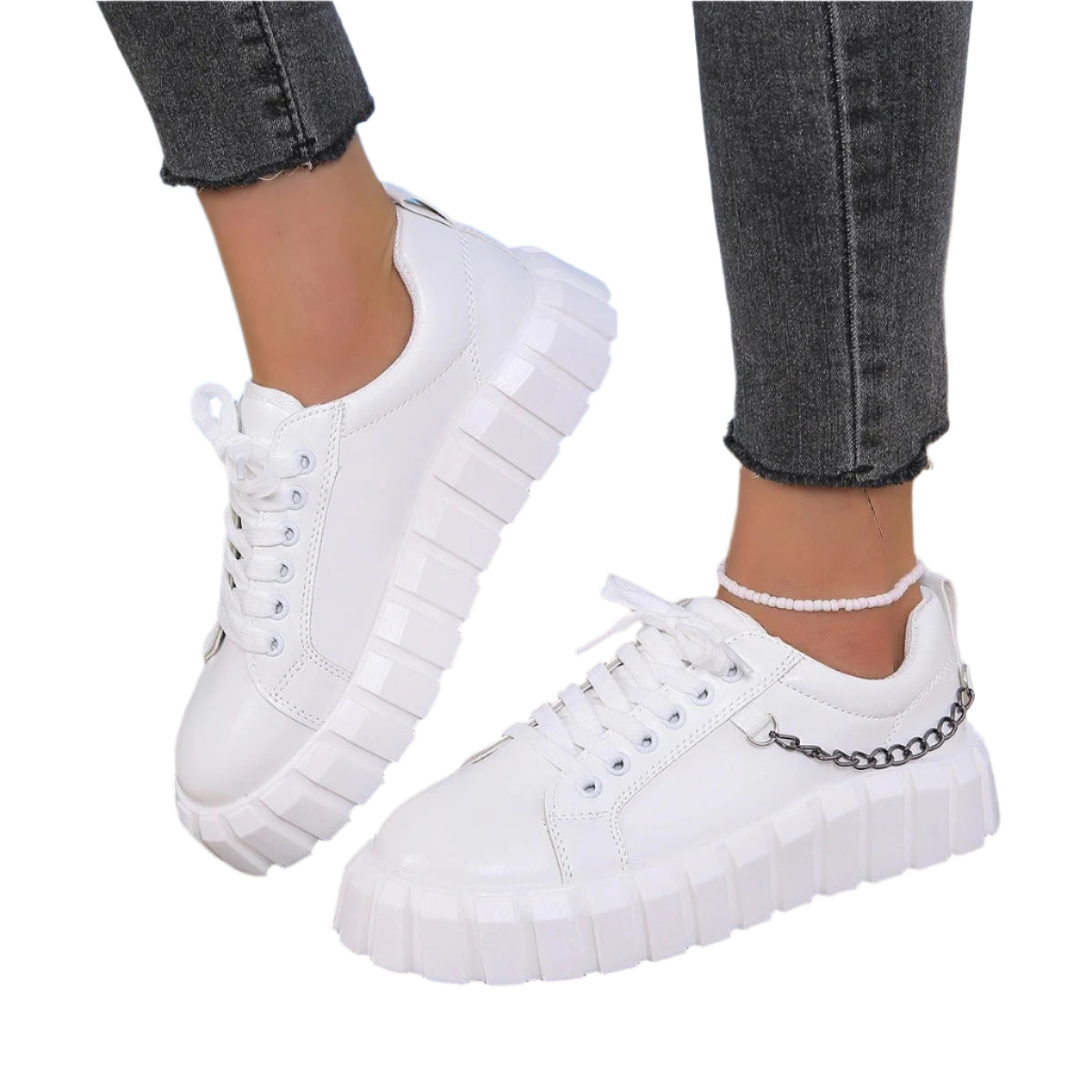 Bella - Moderne Chunky plateausneakers med Snørelukning