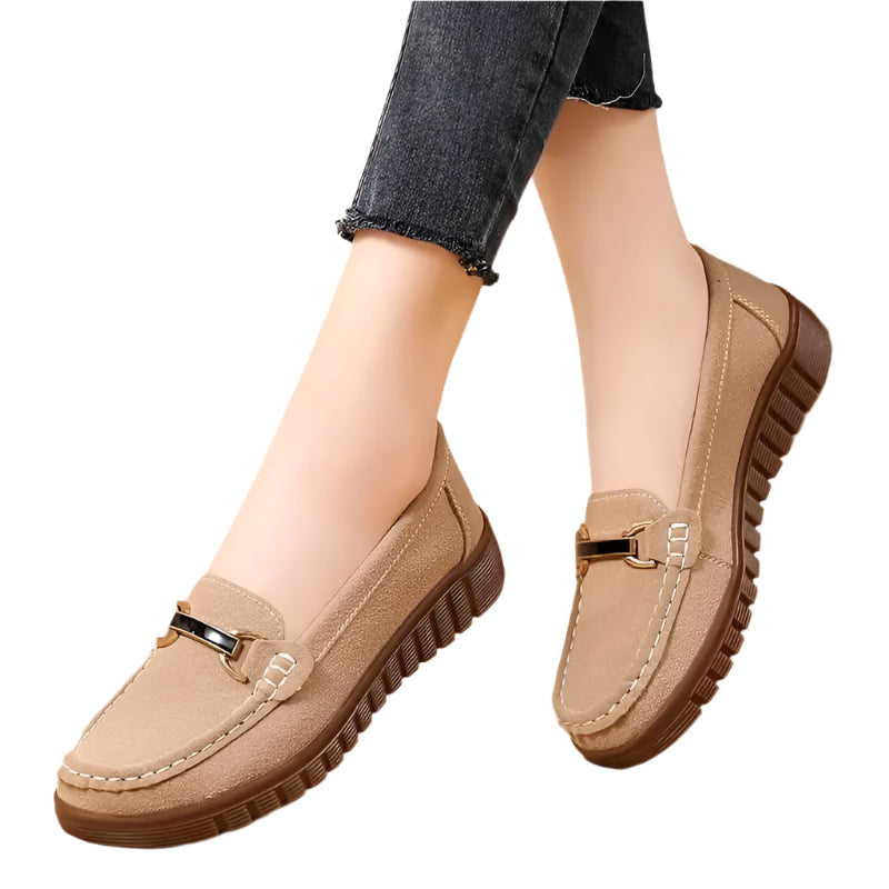 Elena - Dame loafers med spændedetaljer