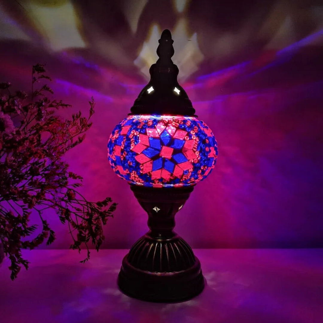 Mosaik Farverige Mønstre Bordlampe