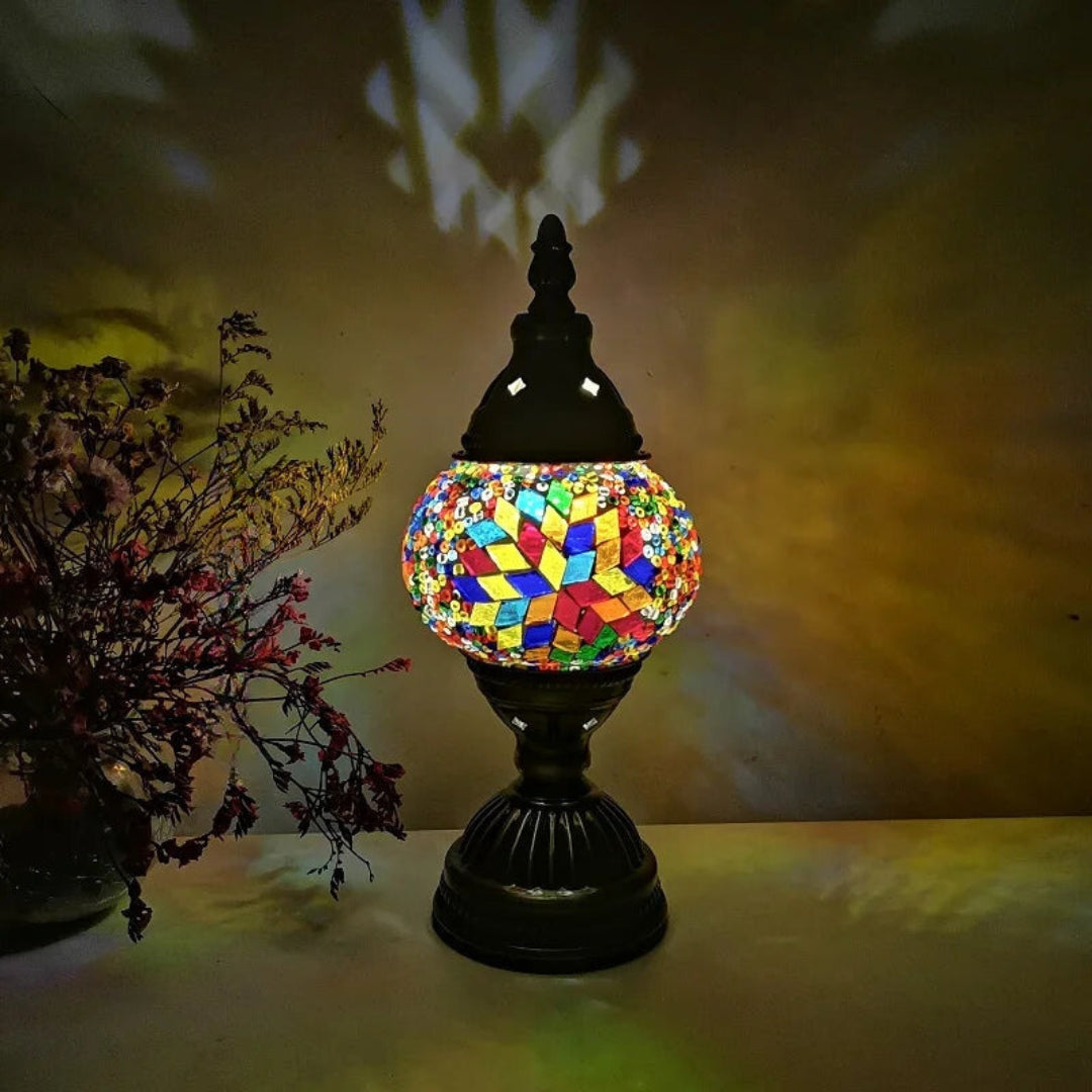 Mosaik Farverige Mønstre Bordlampe