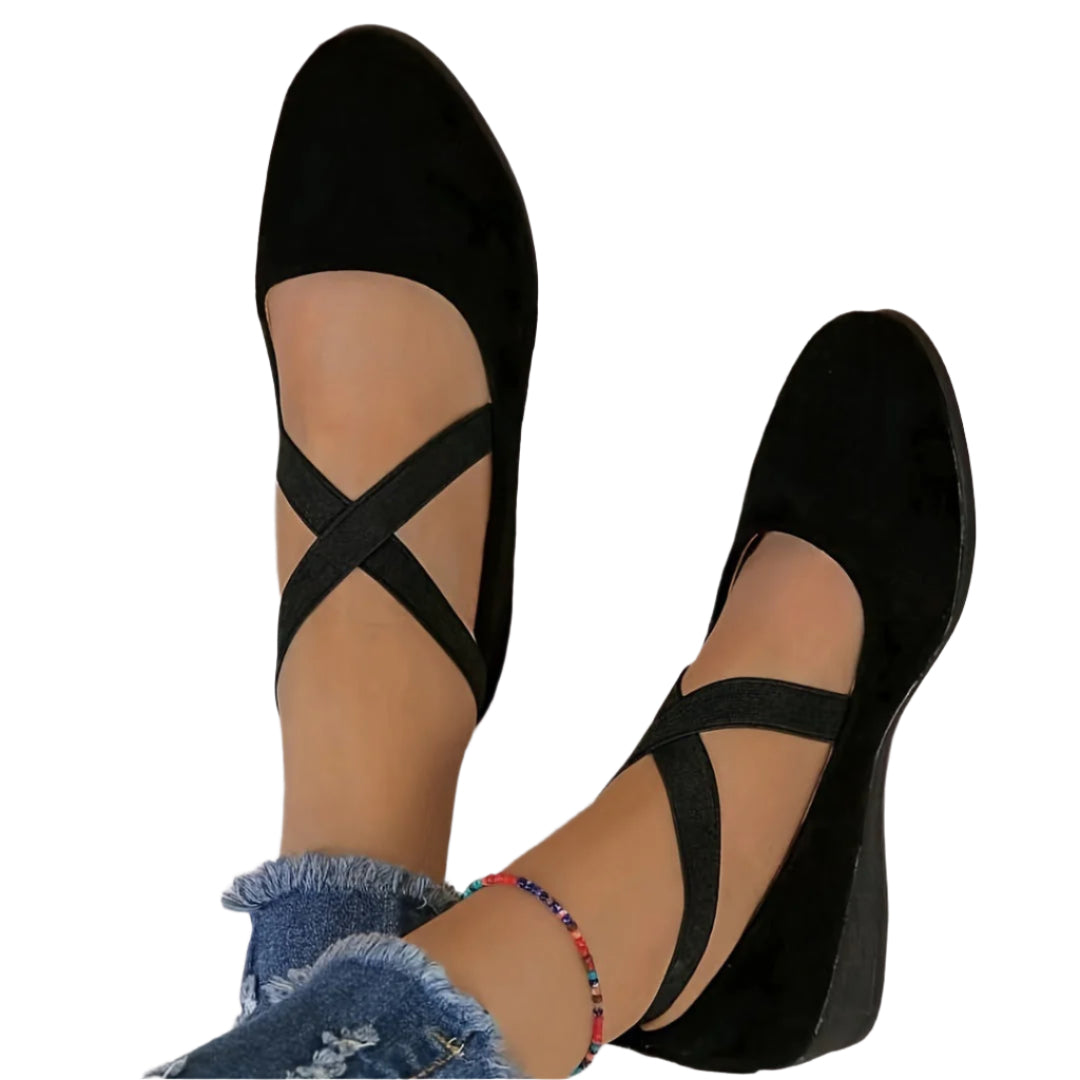 Melody – Elegante Ballerina Flats med Krydsremme