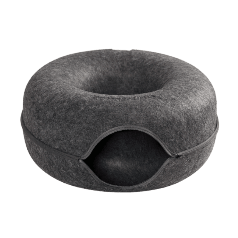 CozyNest -Komfortabel donut-formet filt-katteseng