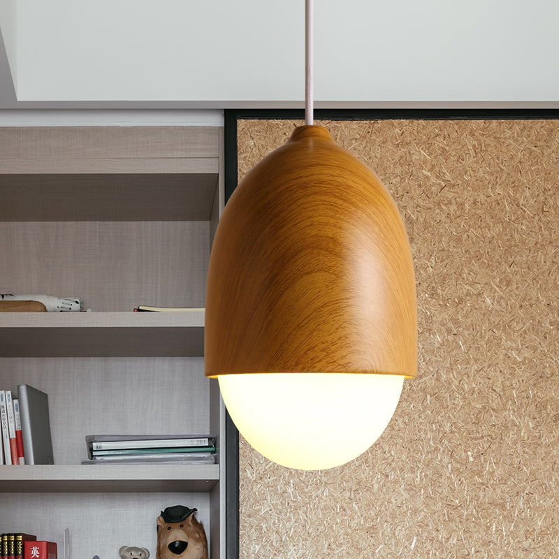 LumiNut - Moderne nøddeformet pendel med glas- og træelementer