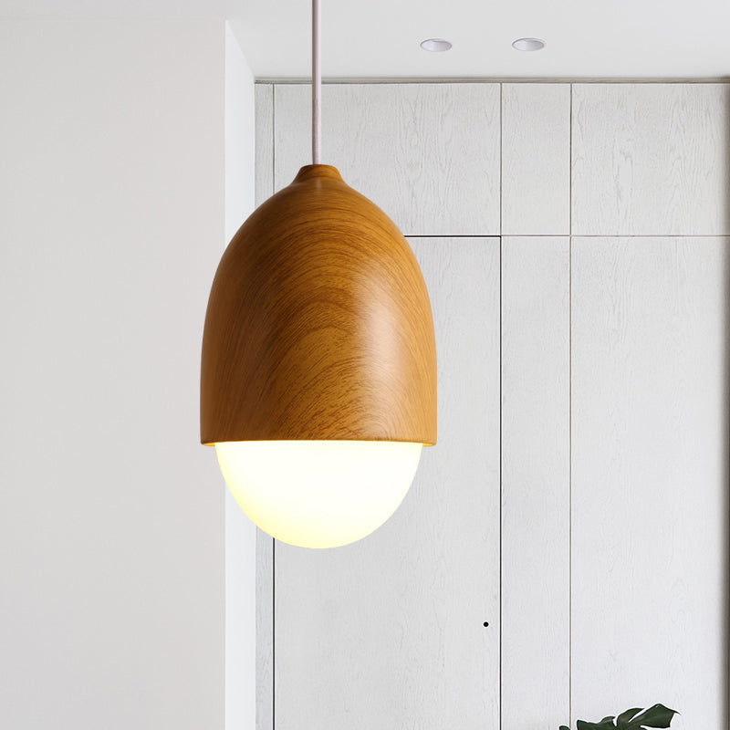 LumiNut - Moderne nøddeformet pendel med glas- og træelementer