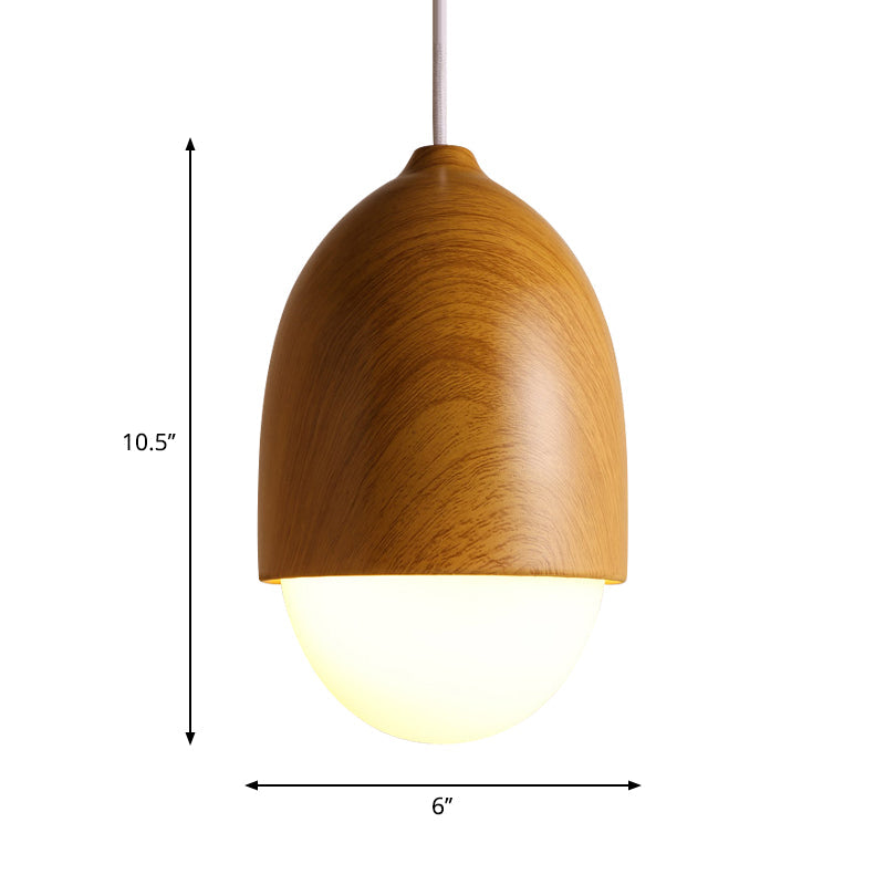 LumiNut - Moderne nøddeformet pendel med glas- og træelementer