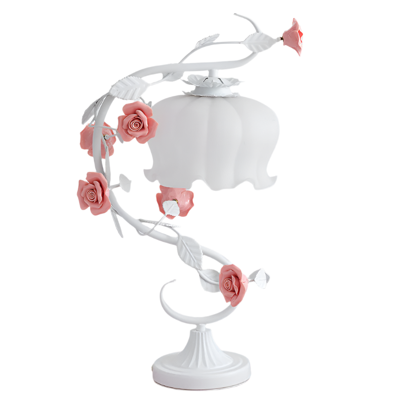RoseGlow – Elegant Bordlampe med Roseninspireret Design