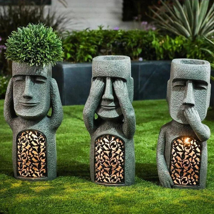 GardenDecor - Kunstnerisk urtepotte med Solar LED-lys