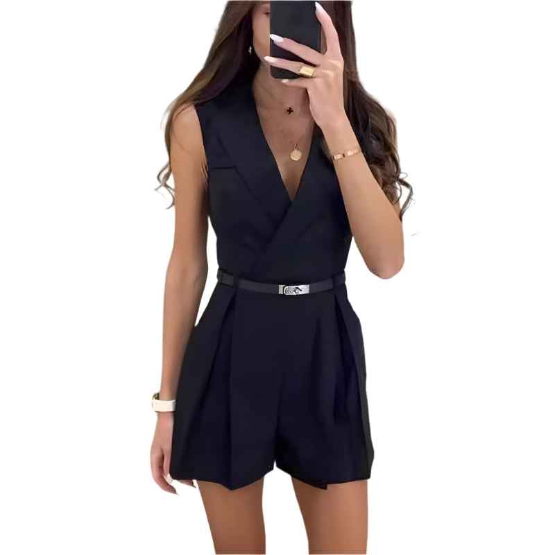 Frida - Elegant Bælte-Shortsdragt til Kvinder