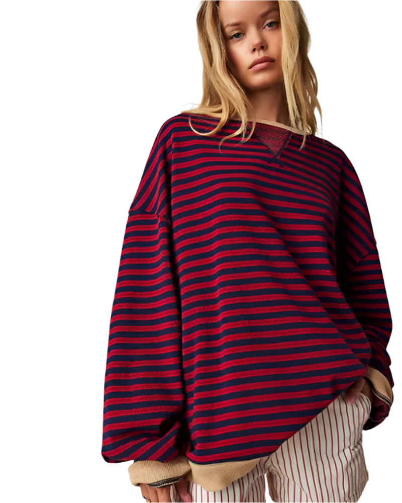 Osanna – Oversized Striktrøje med Stribet Mønster