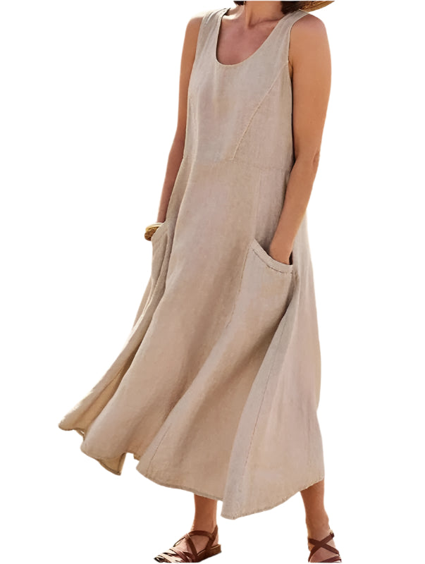 Bella - Enkel og Elegant Maxi Kjole i Hørlook