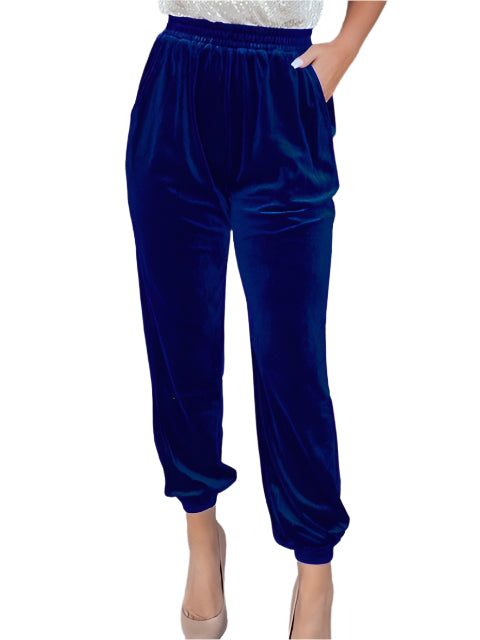 Sara - Komfortable Velour Joggers med Tapered Pasform