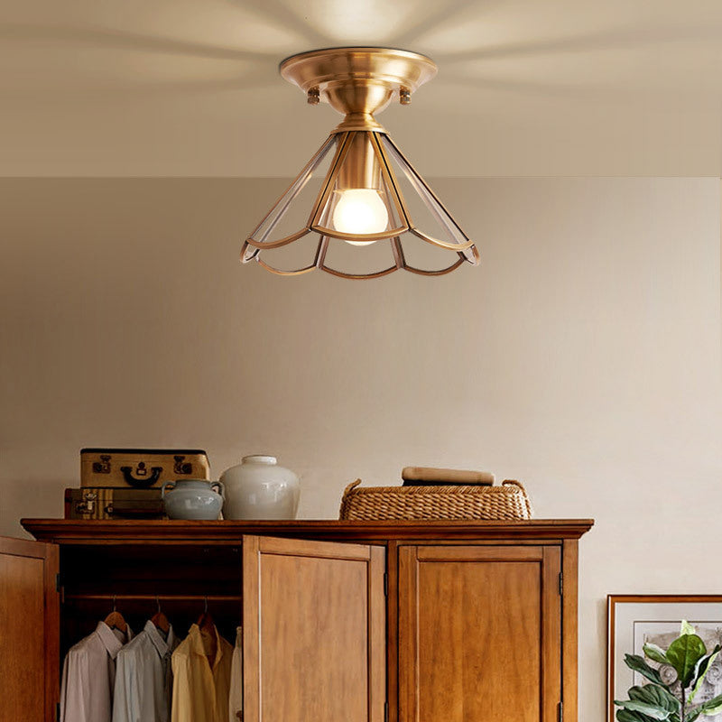 GoldenAura - Colonial Semi Flush Mount-belysning