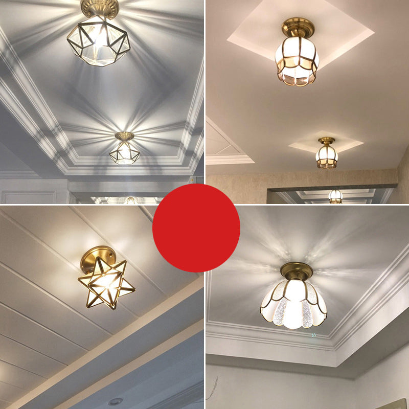 GoldenAura - Colonial Semi Flush Mount-belysning