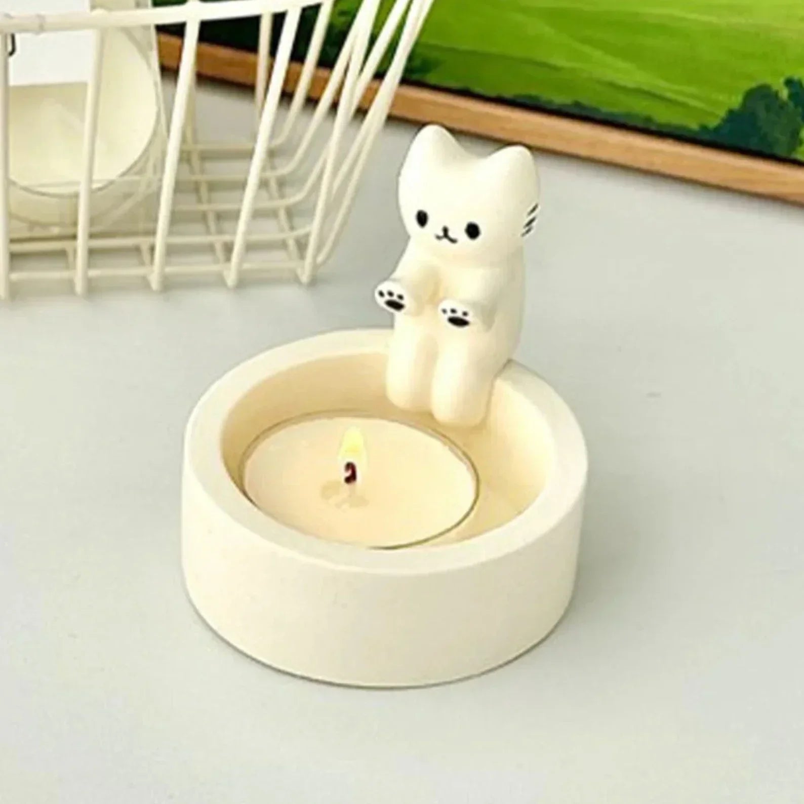 LumoPaws Fyrfadsstage – Charmerende Kattedesign for Hygge & Stemning