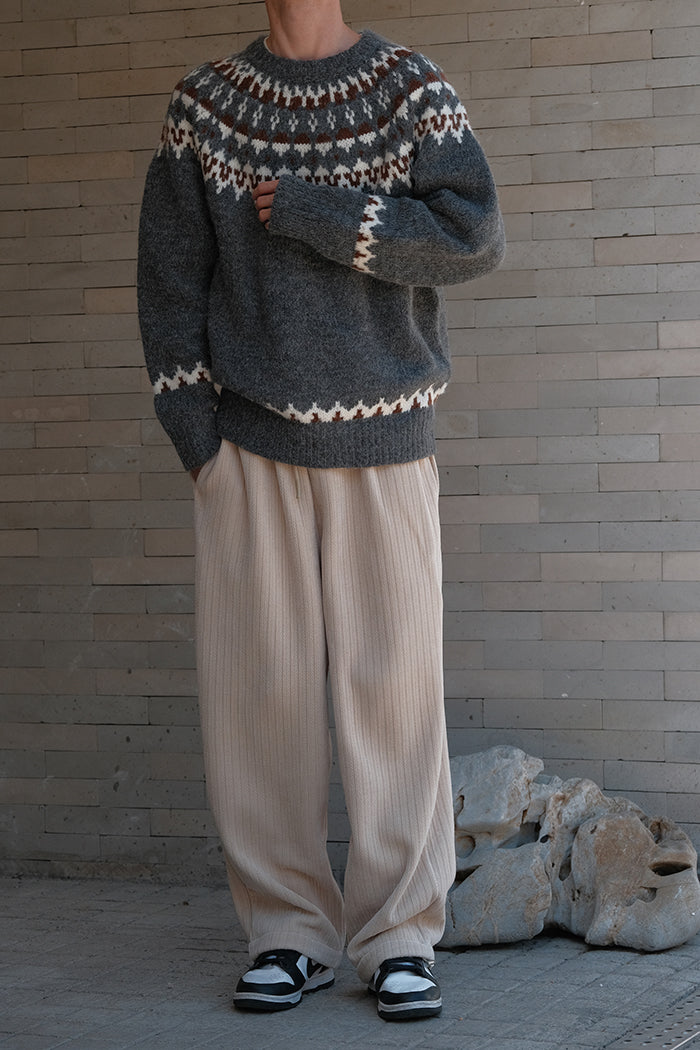 Hera - Fair Isle strik ribstrikket sweater