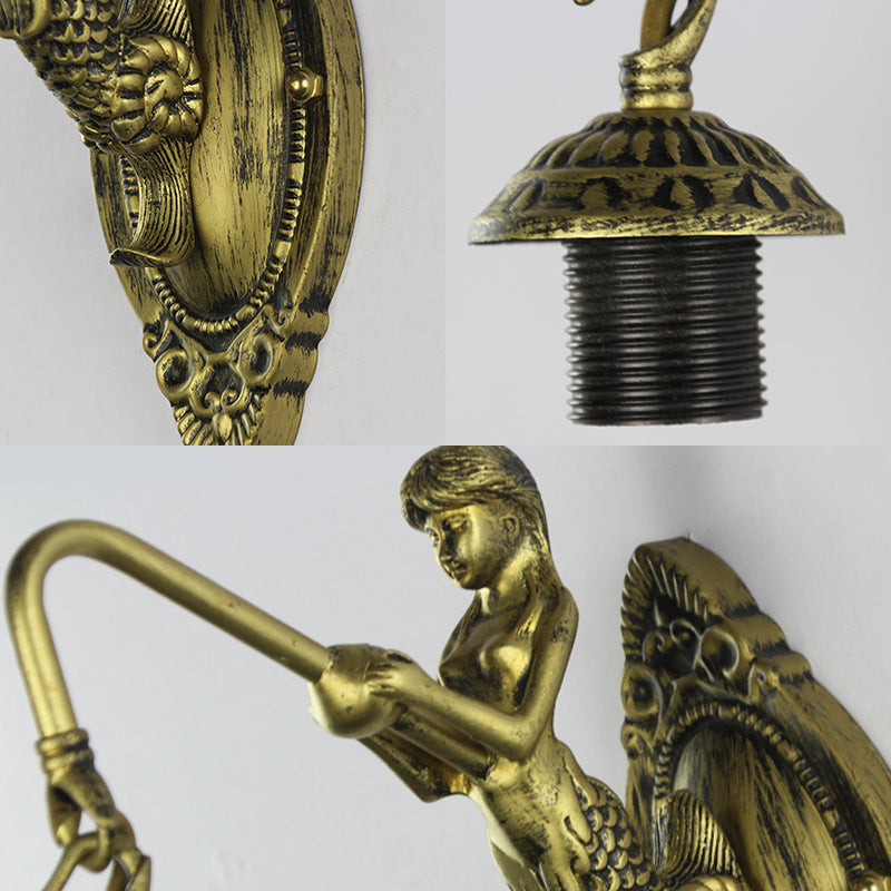 Mermaid'sLair - Elegant væglampe med indviklet mosaik- og havfruedesign