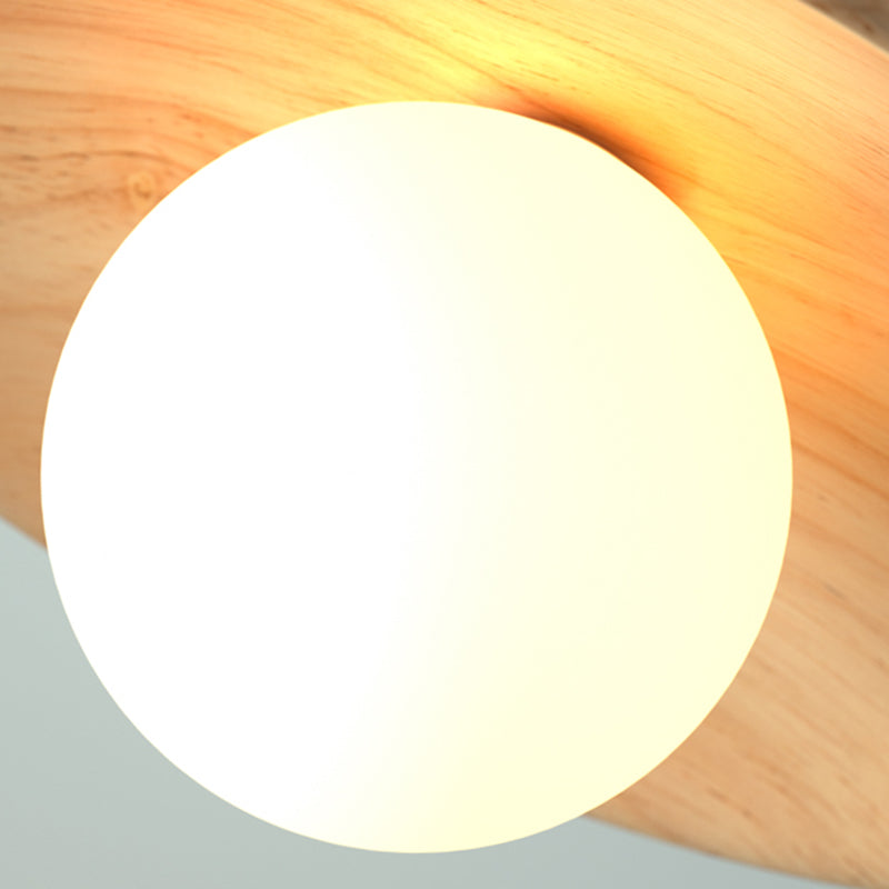 CeilingLight - Mid-century moderne træ- og Globe-indbygningsbeslag