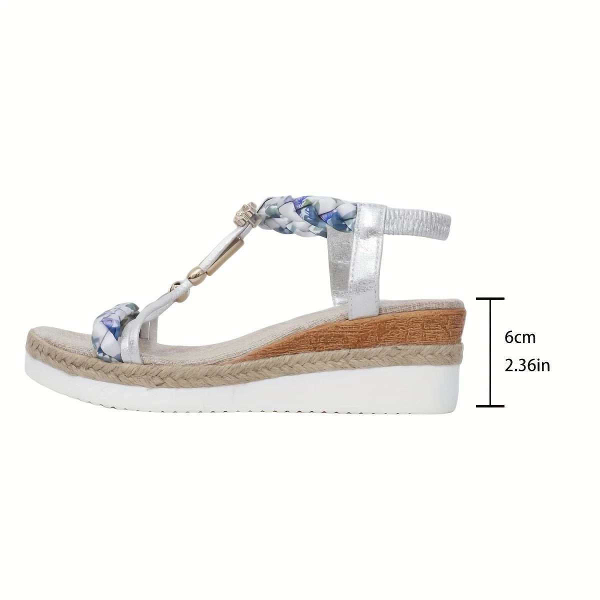 Karen - Elegante sommersandaler med kilehæl og flettet snøredetaljer