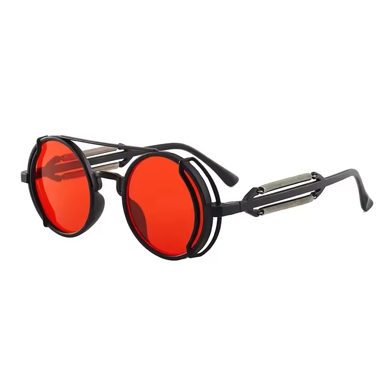 GearGaze - Steampunk-inspirerede runde metalsolbriller
