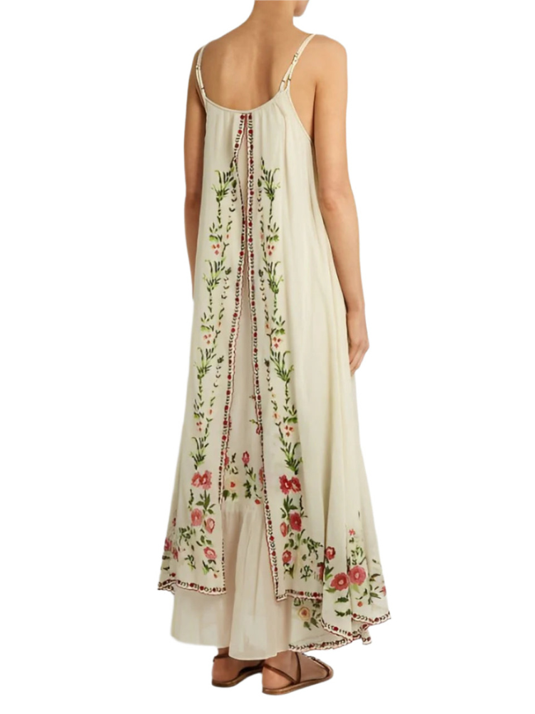 Astrid - Boho-inspireret Blomstrende Maxikjole