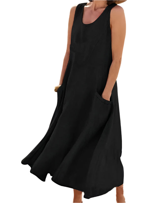 Bella - Enkel og Elegant Maxi Kjole i Hørlook