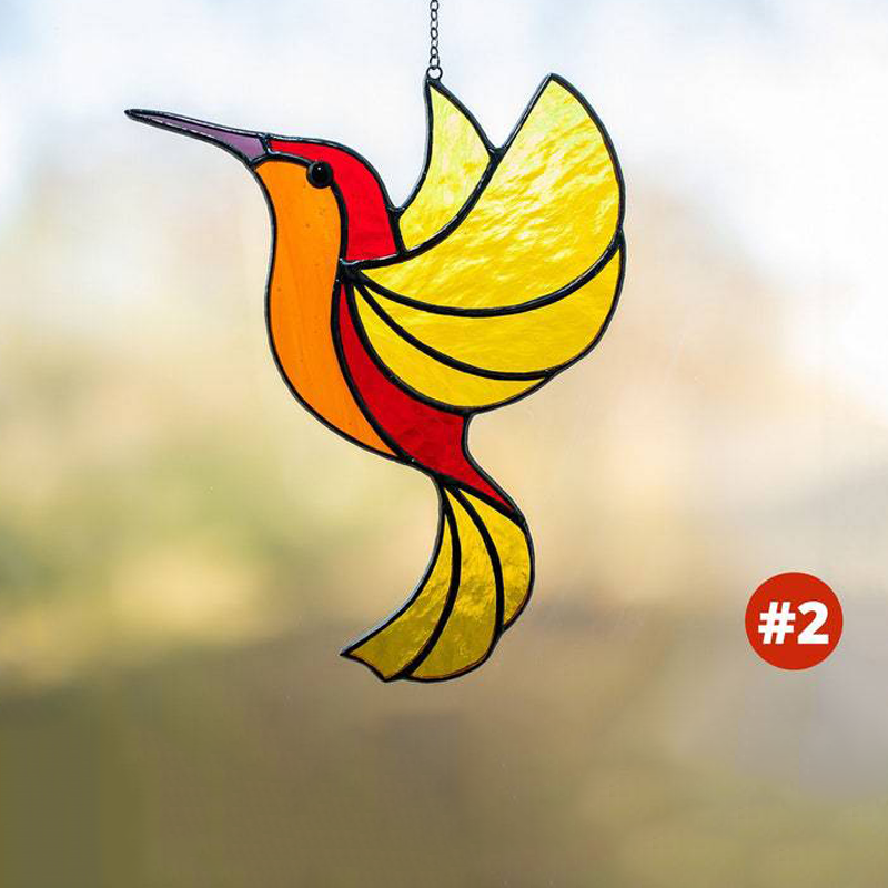 HummiGlow Kunstnerisk Suncatcher – Magiske Lysrefleksioner med Kolibridesign