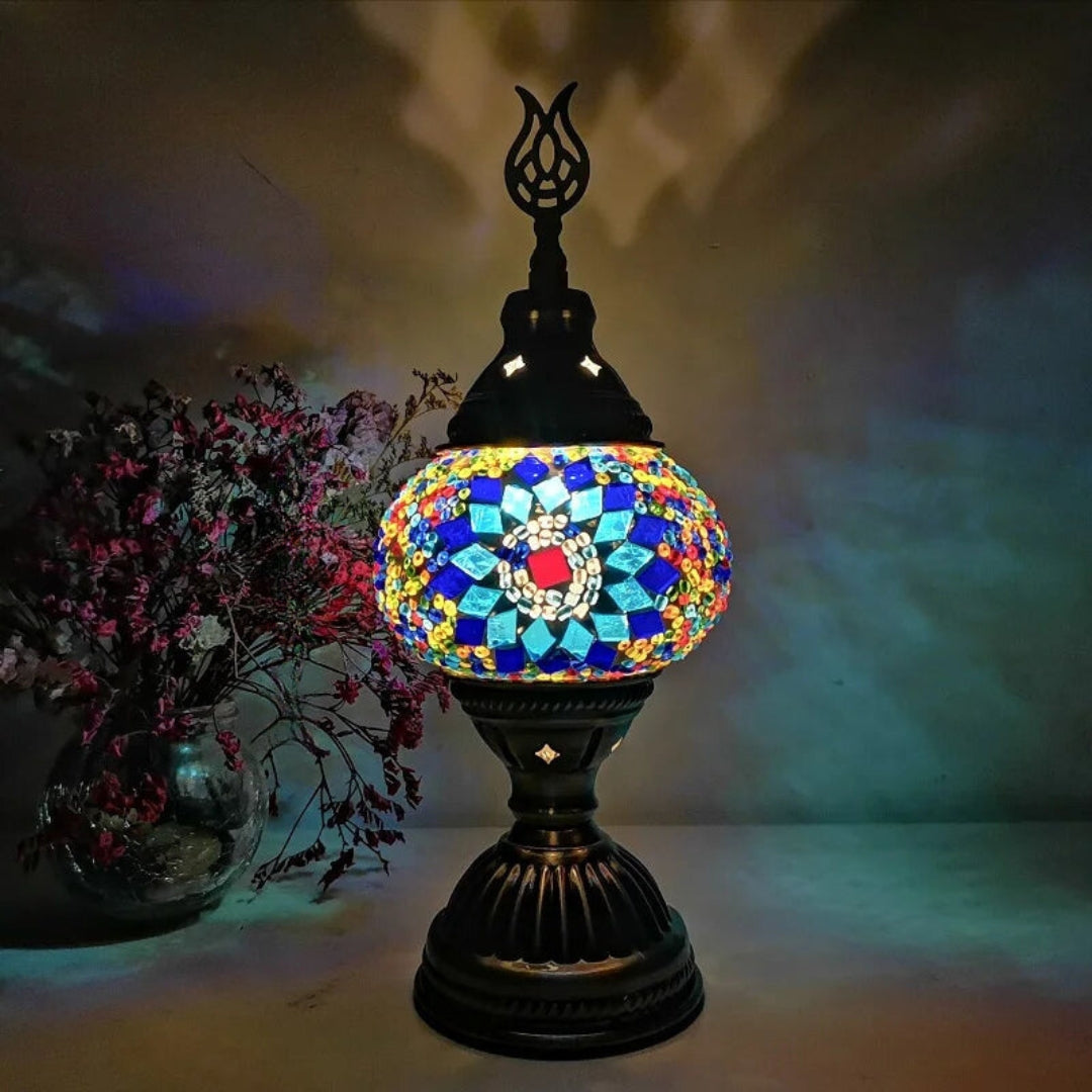Mosaik Farverige Mønstre Bordlampe