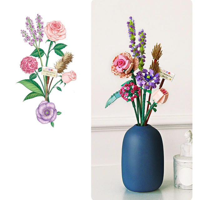 FloraBloom - 3D-blomsterbuket til rolige rum