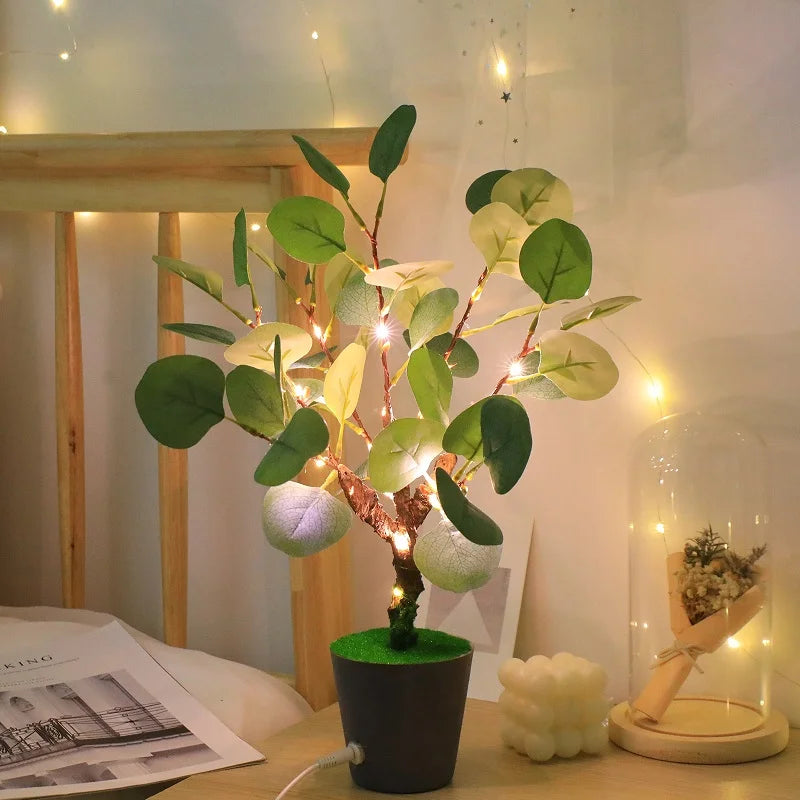 TwinkleBranch - LED-natlys med julegren og dekorativ potte