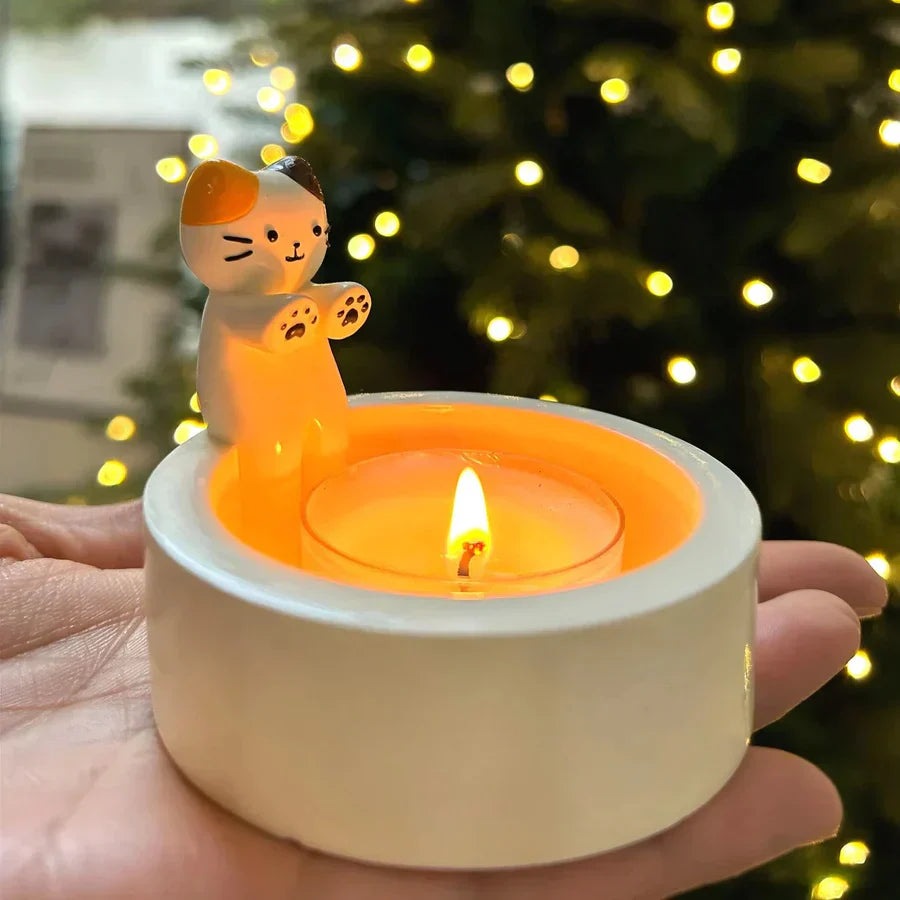 LumoPaws Fyrfadsstage – Charmerende Kattedesign for Hygge & Stemning