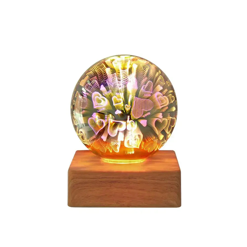 GlowSphere USB-krystalkuglelampe - magisk atmosfære i soveværelset