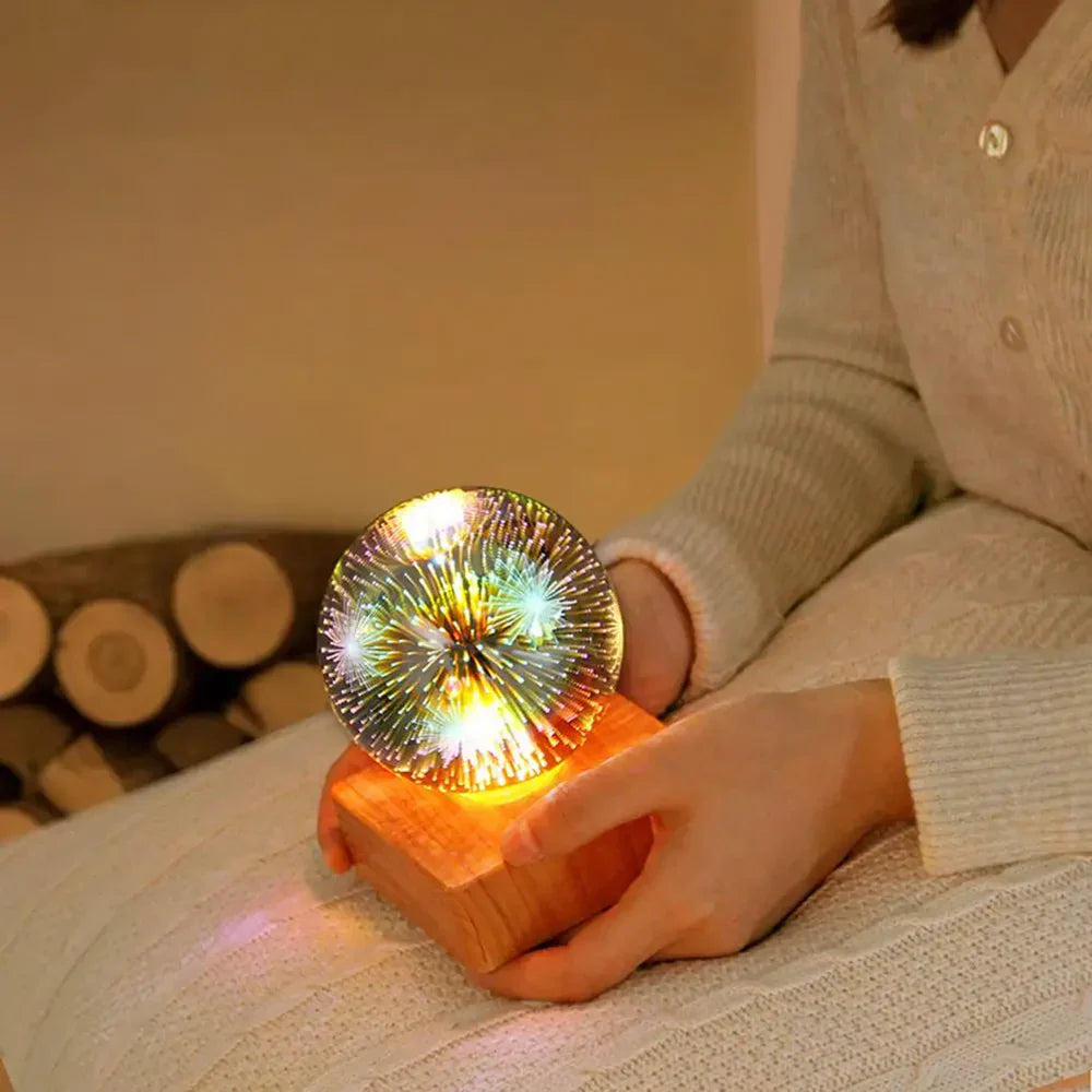 GlowSphere USB-krystalkuglelampe - magisk atmosfære i soveværelset