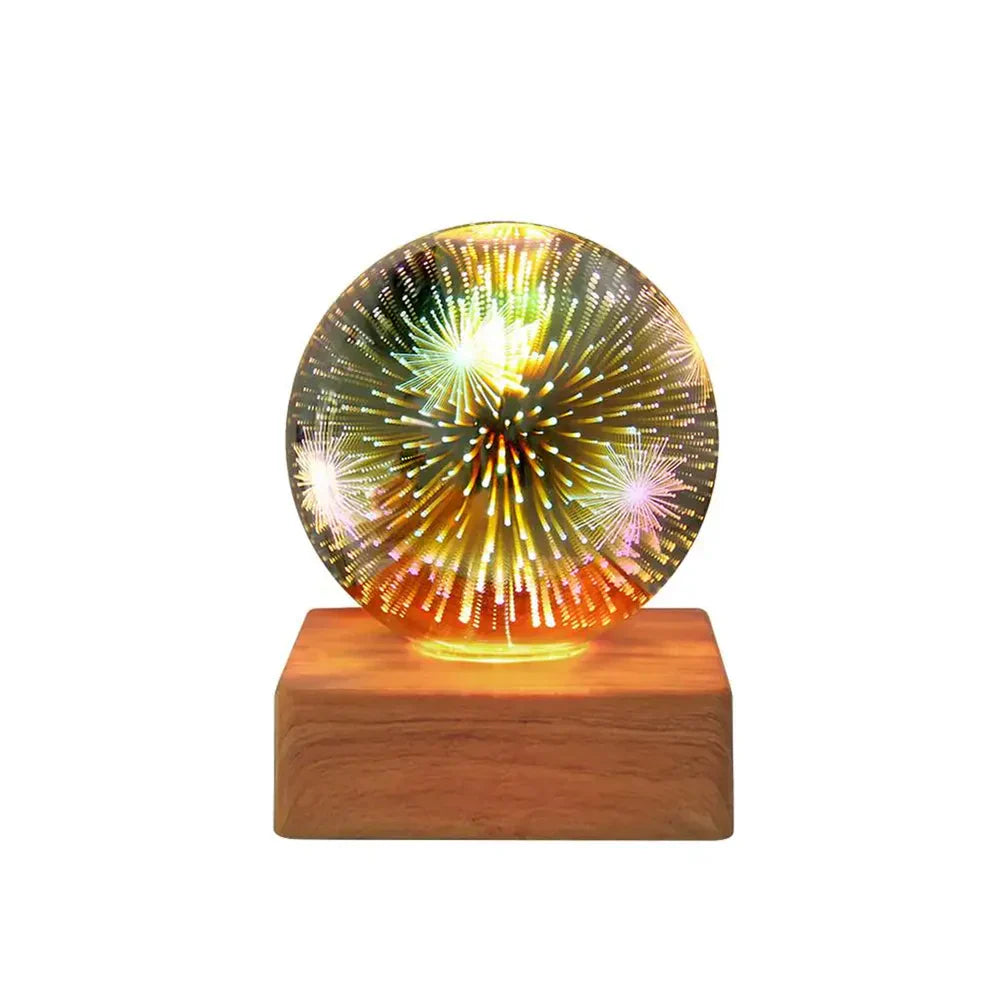 GlowSphere USB-krystalkuglelampe - magisk atmosfære i soveværelset