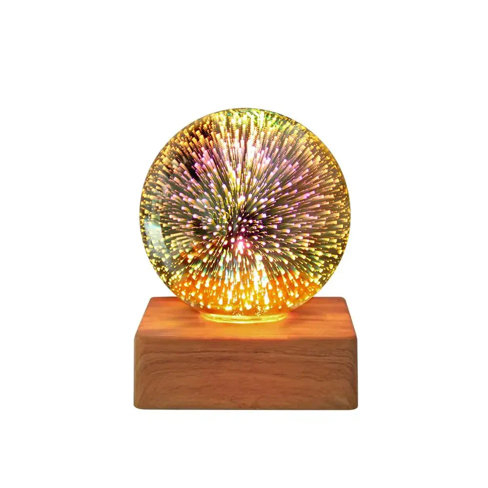 GlowSphere USB-krystalkuglelampe - magisk atmosfære i soveværelset