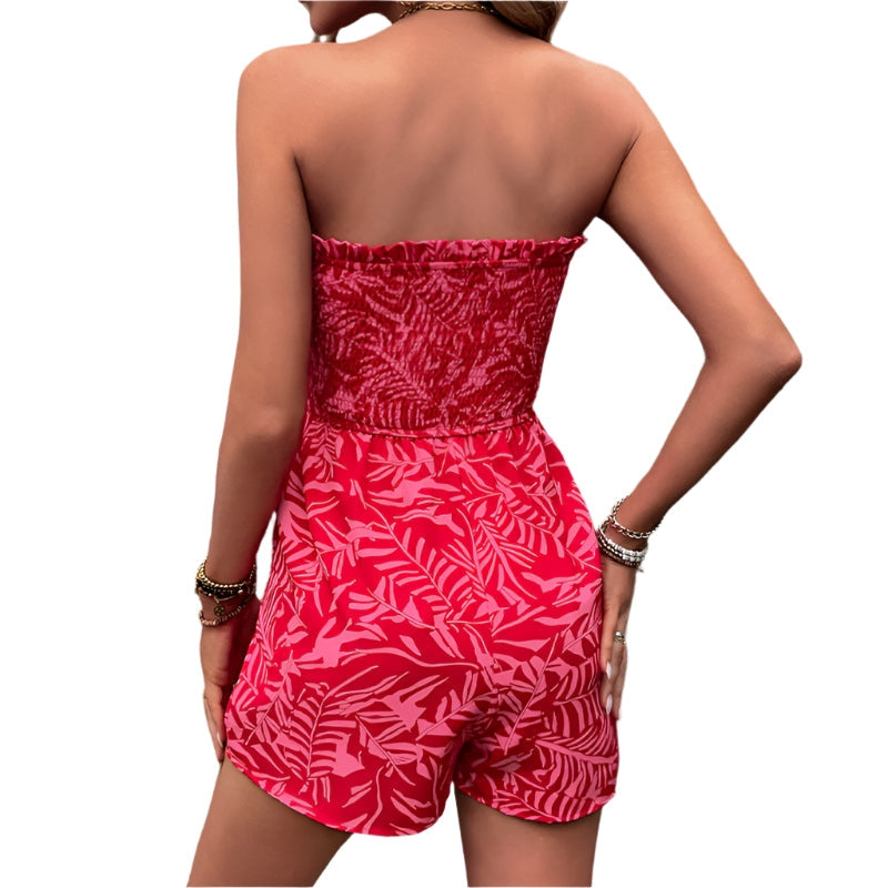 Vanja - Blomsterprintet Draperet Jumpsuit