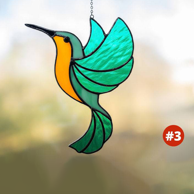 HummiGlow Kunstnerisk Suncatcher – Magiske Lysrefleksioner med Kolibridesign