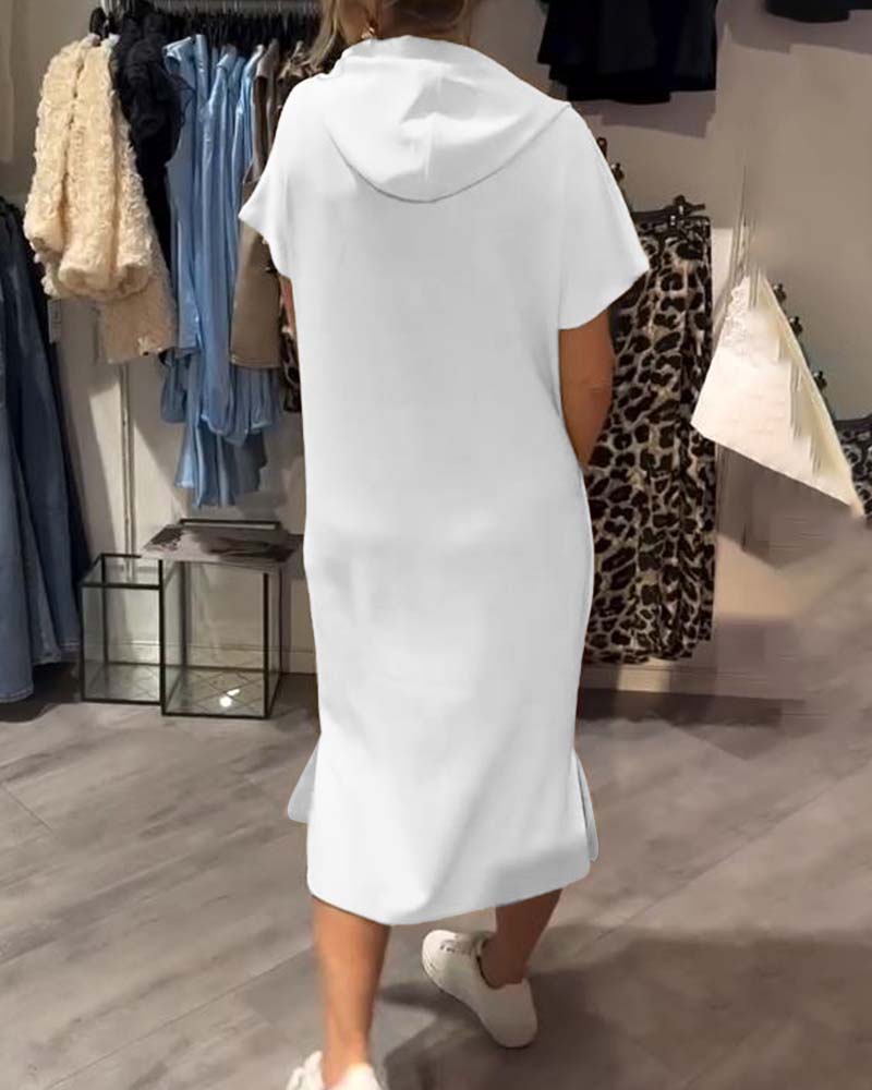 Issa - Casual Hoodie Kjole i Midi-Længde med Kængurulommer