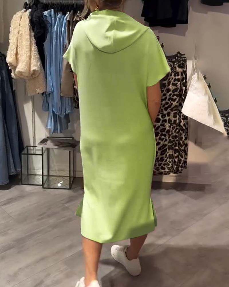 Issa - Casual Hoodie Kjole i Midi-Længde med Kængurulommer