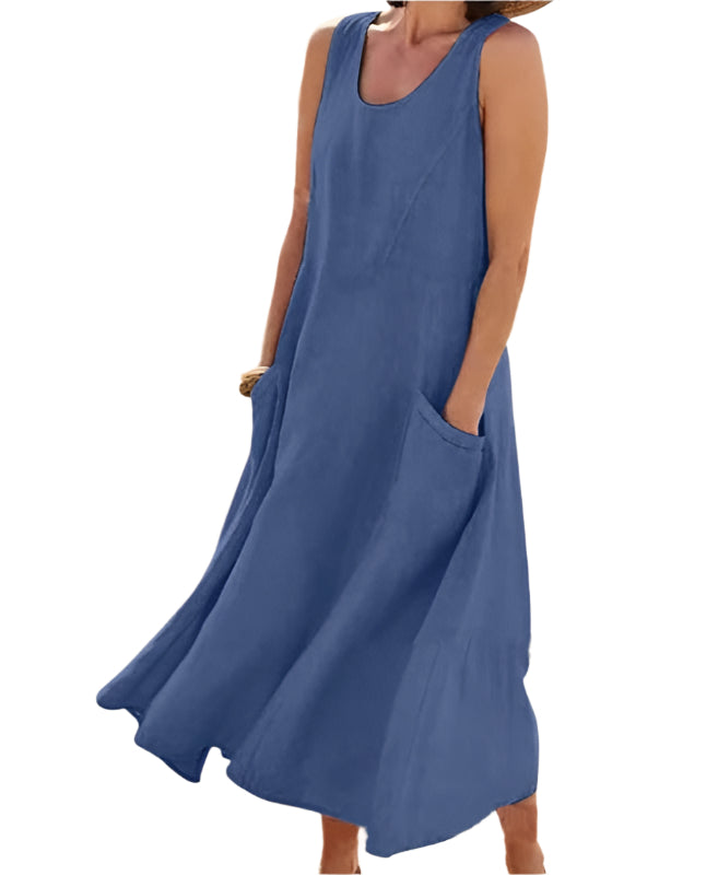 Bella - Enkel og Elegant Maxi Kjole i Hørlook