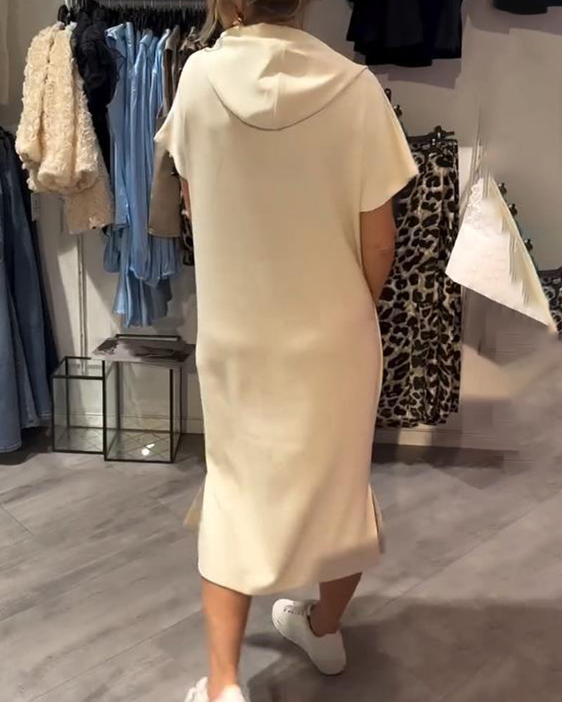 Issa - Casual Hoodie Kjole i Midi-Længde med Kængurulommer