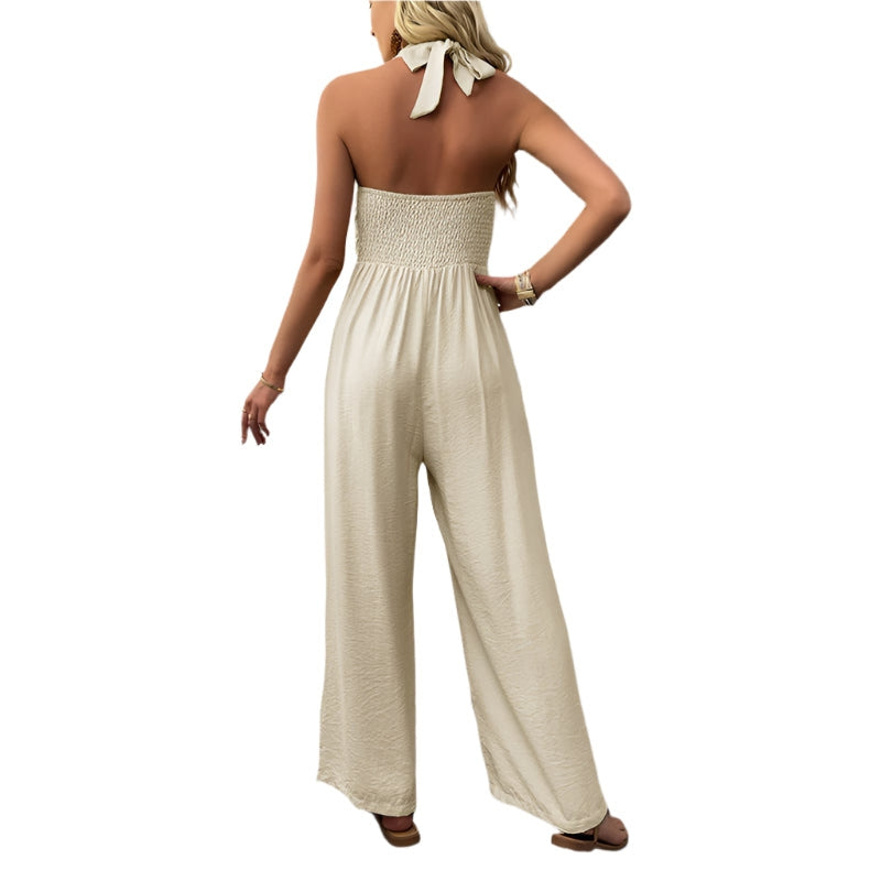 Miriam - Ubesværet V-hals halterneck jumpsuit