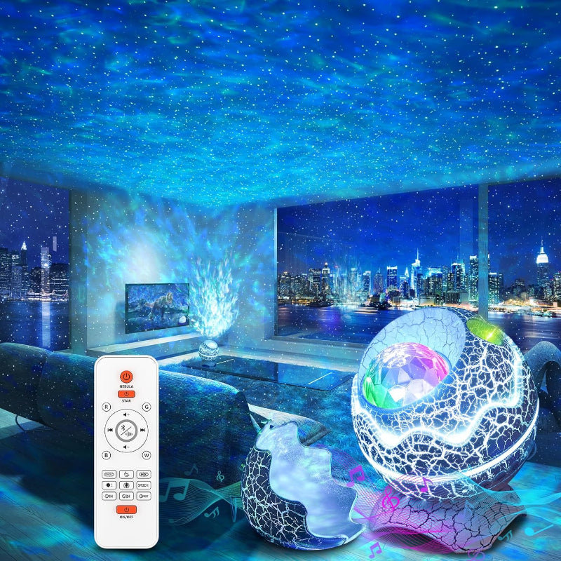 GalaxyGlow– Stjerneprojektor med Bluetooth Højttaler og Farverige Lyseffekter