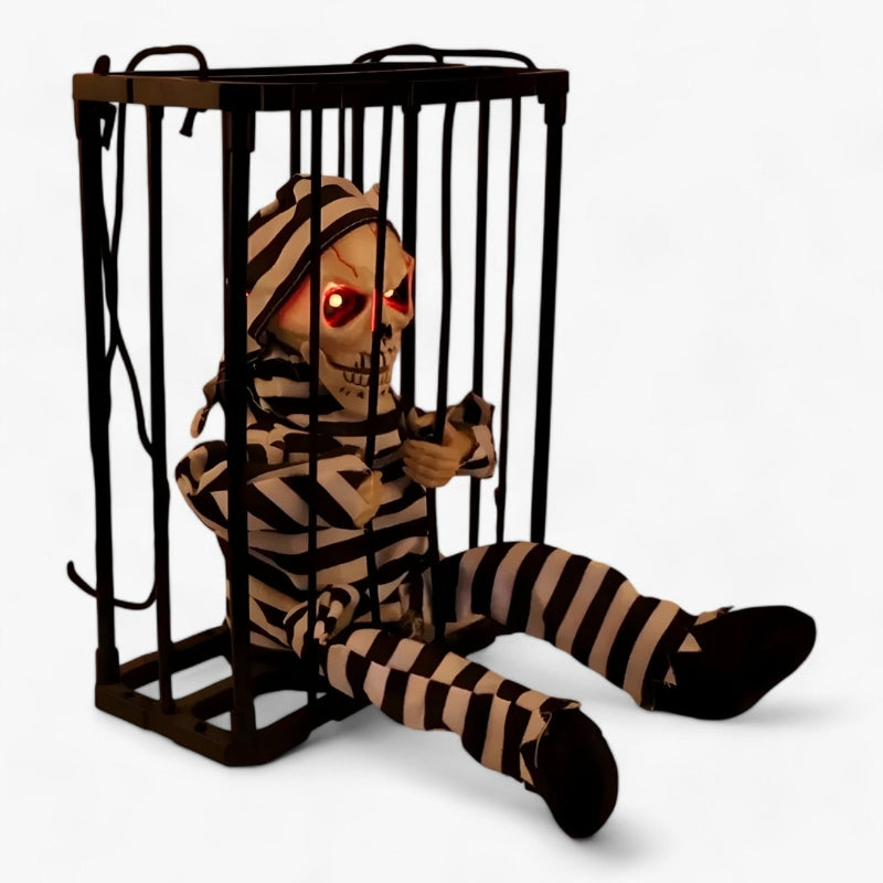 FrightCorp Animatronisk fængselsben med tale‑, lys‑ og lyd effekter