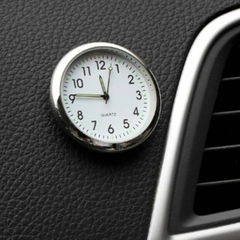 AutoTime Mini Analogt Bilur – Selvklæbende og Stilfuldt Design til Bilinteriør