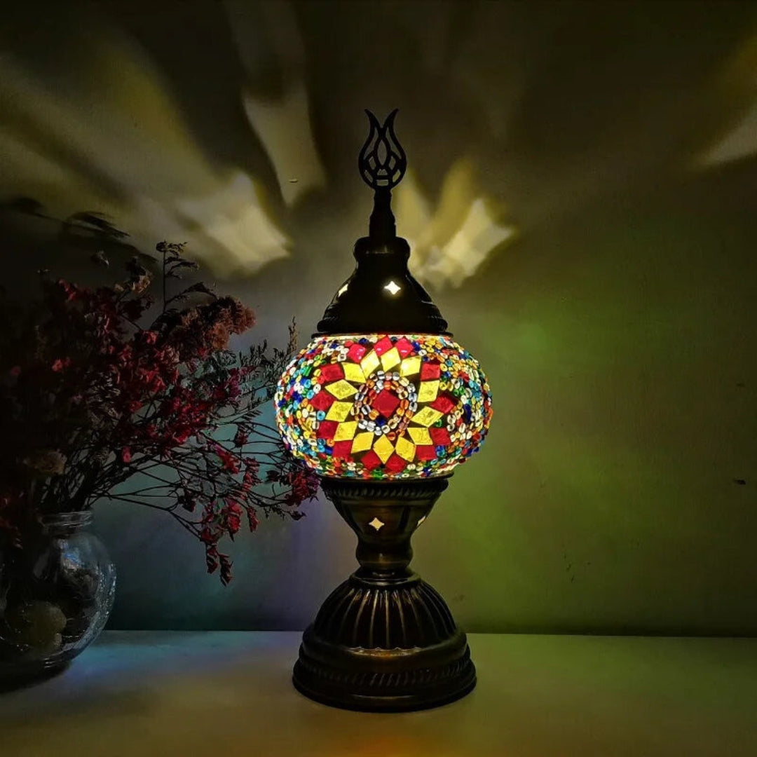 Mosaik Farverige Mønstre Bordlampe