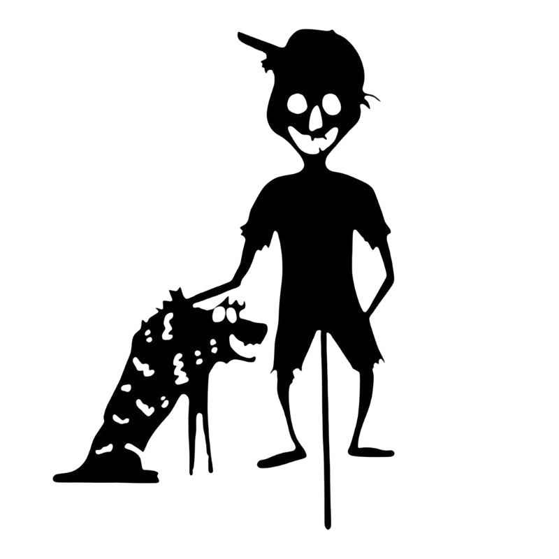 SpookyCharm Personliggørligt Halloween Havekort med Figurer – Udendørsdekoration